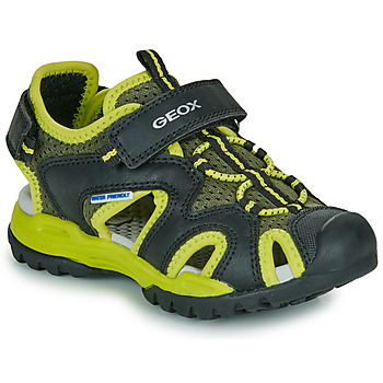 Zapatos Niño Sandalias Geox J BOREALIS BOY Negro / Amarillo