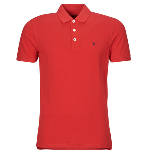 textil Hombre Polos manga corta Jack & Jones JJEPAULOS POLO SS Rojo