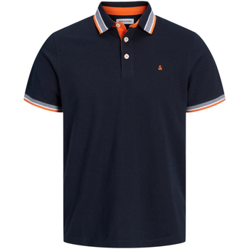 textil Hombre Polos manga corta Jack & Jones 12136668 JJEPAULOS POLO SS NOOS BLACK NAVY NEON Negro