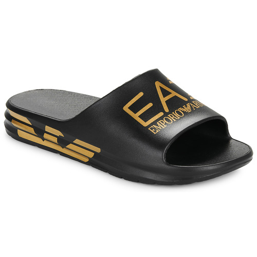 Zapatos Chanclas Emporio Armani EA7 CRUSHER DISTANCE SLIDE Negro / Oro