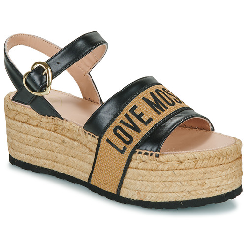 Zapatos Mujer Sandalias Love Moschino SANDAL JA16296I0I Negro / Beige