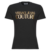 textil Hombre Camisetas manga corta Versace Jeans Couture 76GAHT00 Negro / Oro