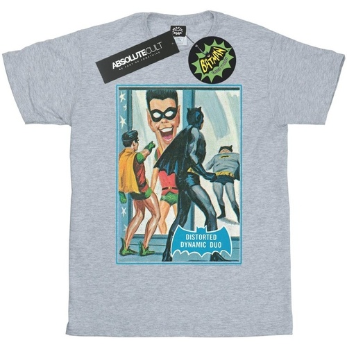 textil Hombre Camisetas manga larga Dc Comics Batman TV Series Dynamic Duo Gris