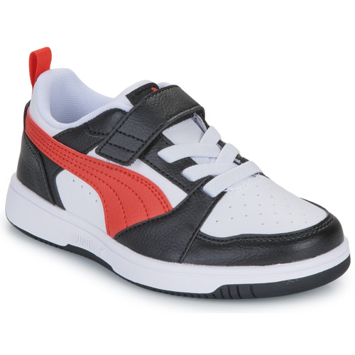 Zapatos Niño Zapatillas bajas Puma Puma Rebound V6 Lo AC+ PS Blanco / Negro / Rojo