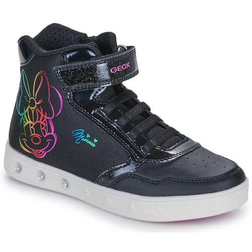 Zapatos Niña Zapatillas altas Geox J SKYLIN GIRL Negro / Multicolor