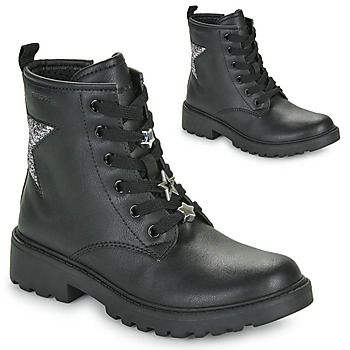 Zapatos Niña Botas de caña baja Geox J CASEY GIRL Negro / Plata