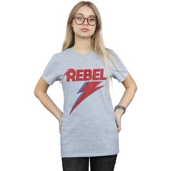 textil Mujer Camisetas manga larga David Bowie BI19074 Gris