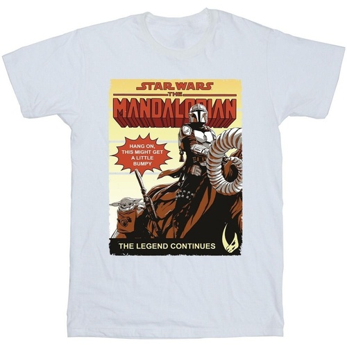 textil Hombre Camisetas manga larga Star Wars The Mandalorian Bumpy Ride Blanco