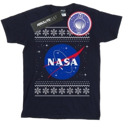 textil Hombre Camisetas manga larga Nasa BI52272 Azul