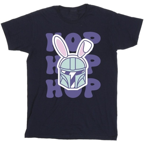 textil Hombre Camisetas manga larga Disney The Mandalorian Hop Into Easter Azul