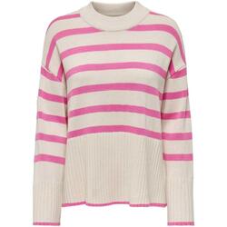 textil Mujer Jerséis Only ONLHELLA LS LOOSE STRIPED O-NECK Rosa