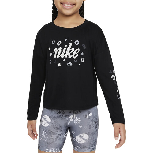 textil Niña Camisetas manga larga Nike 36J944 Negro