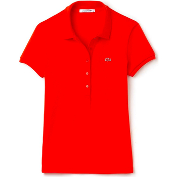 textil Mujer Polos manga corta Lacoste PF6949 Rojo