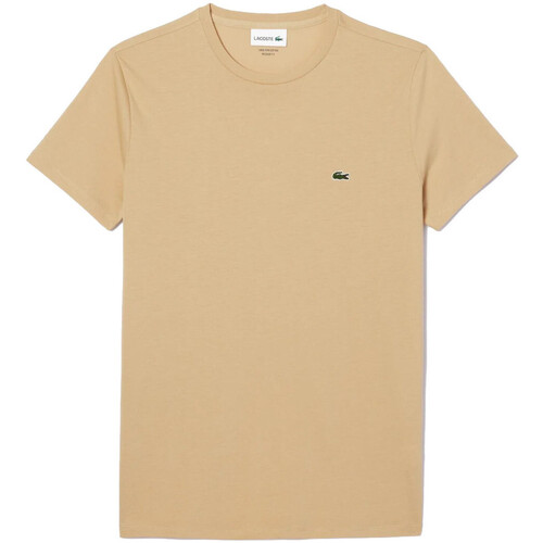 textil Hombre Camisetas manga corta Lacoste TH6709 Beige