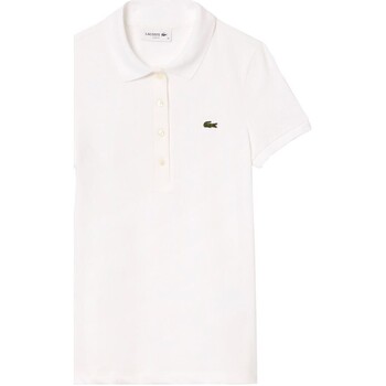 textil Mujer Polos manga corta Lacoste - Polo Slim Fit Blanco