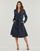 textil Mujer Vestidos largos Lauren Ralph Lauren ROWELLA-LONG SLEEVE-DAY DRESS Jean / Oscuro