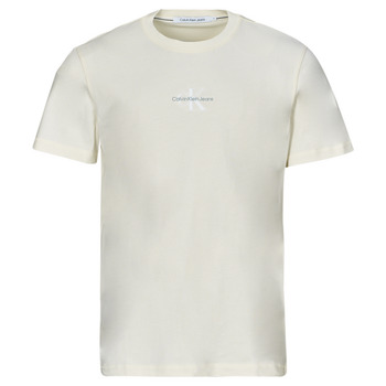 textil Hombre Camisetas manga corta Calvin Klein Jeans MONOLOGO TEE Blanco