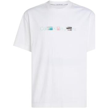 textil Hombre Camisetas manga corta Calvin Klein Jeans J30J25195 YAF Blanco