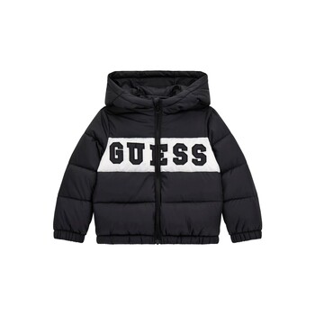 textil Niño Plumas Guess PADDED HOODED LS JACKET W ZIP Negro