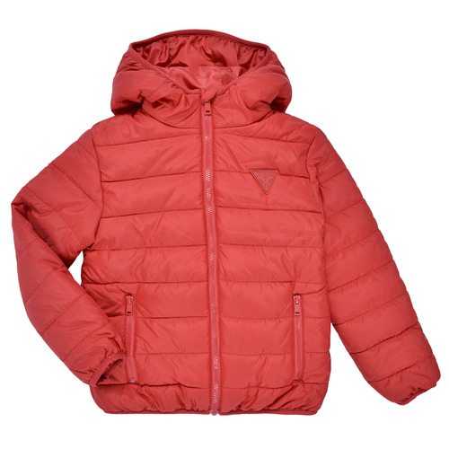 textil Niños Plumas Guess HOODED LS PADDED PUFFER W ZIP Rojo