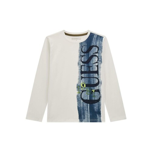 textil Niño Camisetas manga larga Guess LS T SHIRT Blanco