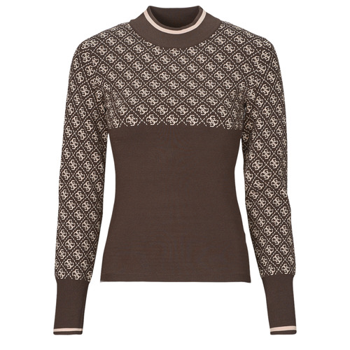 textil Mujer Jerséis Guess LISE 4G LS SWEATER Marrón