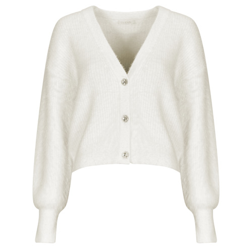 textil Mujer Chaquetas de punto Guess KEYLA LS VN CARDI SWTR Beige