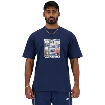 textil Hombre Tops y Camisetas New Balance Hoops graphic t-shirt Azul