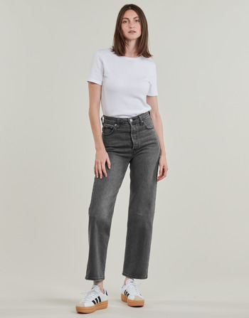 textil Mujer Vaqueros rectos Levi's RIBCAGE STRAIGHT ANKLE Gris