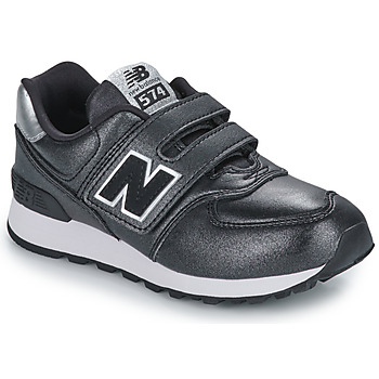 Zapatos Niña Zapatillas bajas New Balance 574 Negro / Plata