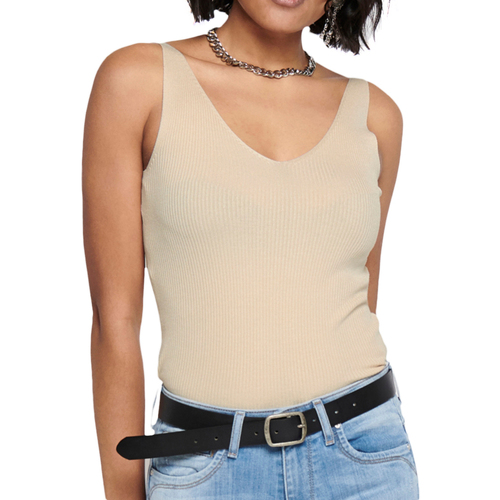 textil Mujer Camisetas sin mangas JDY  Beige