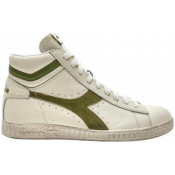 Zapatos Zapatillas altas Diadora game_l_high_waxed_suede_pop_biancoverde Blanco