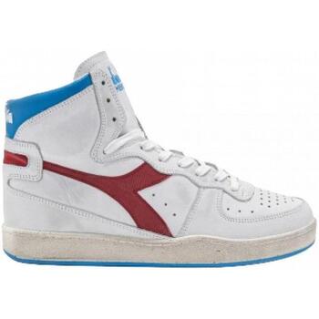 Zapatos Zapatillas altas Diadora heritage_mi_basket_used_biancoazzurrorosso Blanco