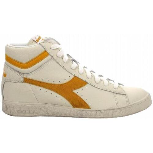 Zapatos Zapatillas altas Diadora game_l_high_waxed_suede_pop_giallo Blanco