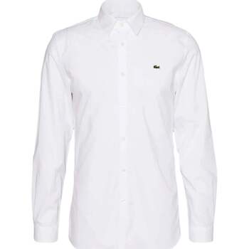 textil Hombre Camisas manga larga Lacoste CAMISA SLIM FIT  CH5620 Blanco