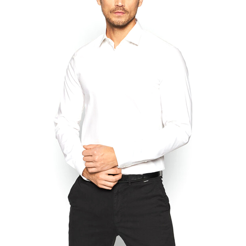 textil Hombre Camisas manga larga Calvin Klein Jeans  Blanco