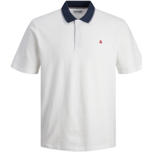 textil Hombre Polos manga corta Jack & Jones 12247788 JJWAYLON POLO SS WHITE Blanco