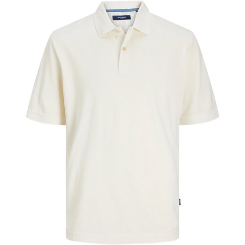 textil Hombre Polos manga corta Jack & Jones 12257315 JPRCCWILLIAM WASH SS POLO SN CLOUD DANCER Blanco