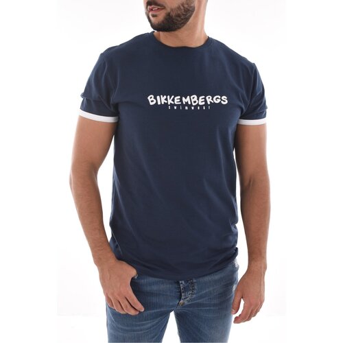 textil Hombre Camisetas manga corta Bikkembergs BKK3MTS01 - Hombres Azul