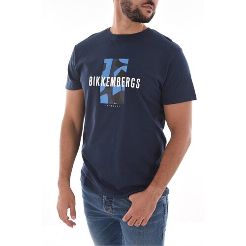 textil Hombre Camisetas manga corta Bikkembergs BKK3MTS03 - Hombres Azul