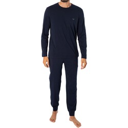 textil Hombre Pijama Emporio Armani Conjunto De Salón De Manga Larga Azul