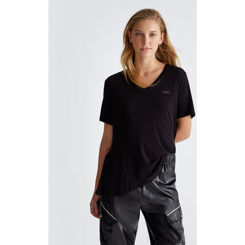 textil Mujer Tops y Camisetas Liu Jo Camiseta con escote de pico Negro