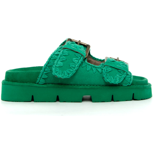 Zapatos Mujer Sandalias Mou BIO SANDAL TWO BUCKLES MONOCHR VIRGR Verde