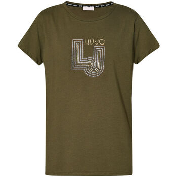 textil Mujer Tops y Camisetas Liu Jo Camiseta con logotipo y strass Verde