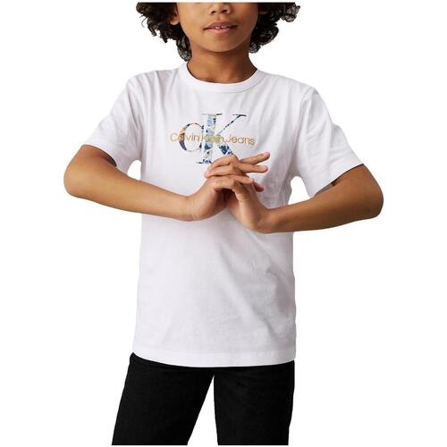 textil Niño Camisetas manga corta Calvin Klein Jeans IB0IB02235 YAF Blanco