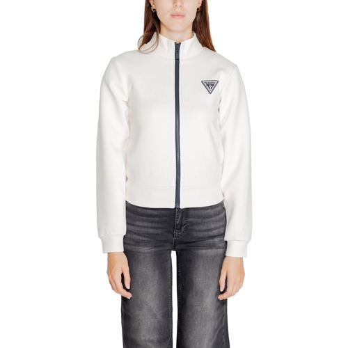 textil Mujer Sudaderas Guess ANN FULL ZIP V3BQ12 KBCK2 Blanco