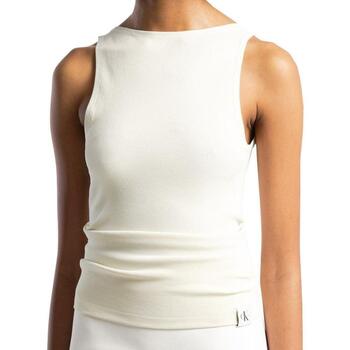 textil Mujer Camisetas sin mangas Calvin Klein Jeans  Blanco