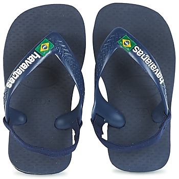 Zapatos Niños Chanclas Havaianas BABY BRASIL LOGO Marino / Amarillo