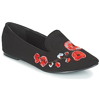 Zapatos Mujer Mocasín Moony Mood JASMINY Negro / Flor