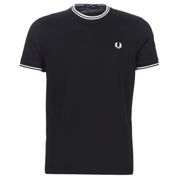 Clothing Men short-sleeved t-shirts Fred Perry TWIN TIPPED T-SHIRT Black